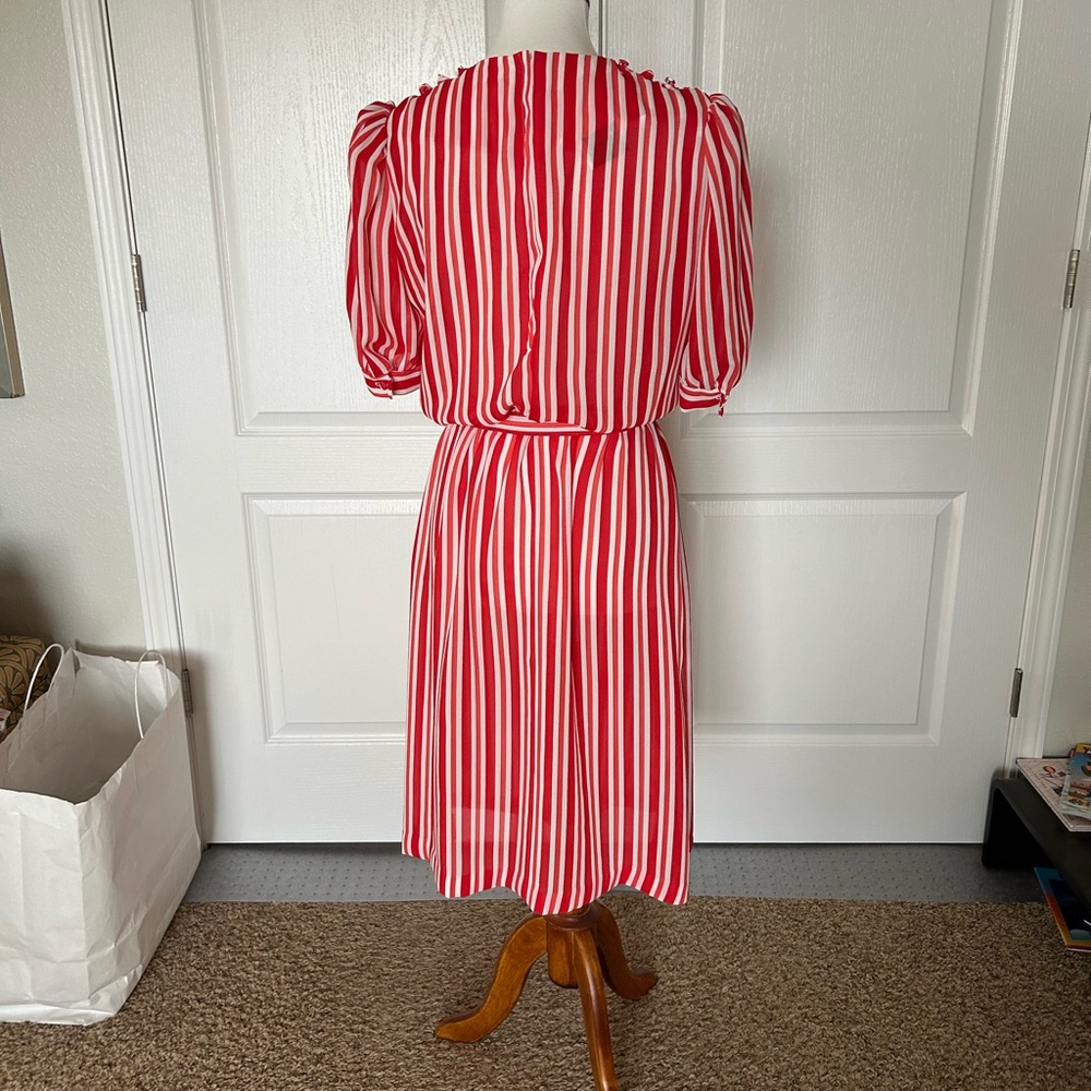 Vintage Moulin Rouge Striped Belted Dress - Picture 3 of 5